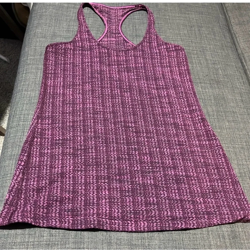 Lululemon racerback tank, size 8, purple and pink